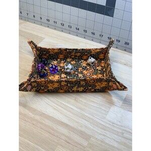 Snap-Up Dice Tray – Foldable Fabric Tray for TTRPGs - Orange Glow